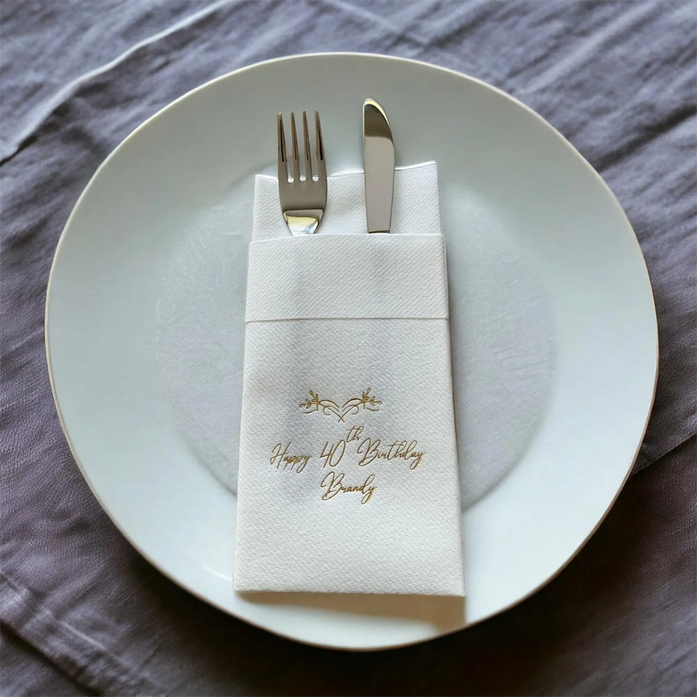 Linen Napkin Set - 25 Servilletas de Bolsillo Personalizadas, Sensación