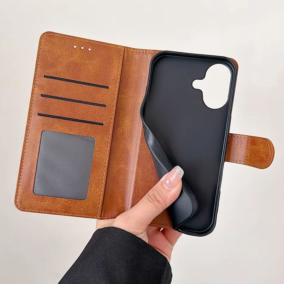 Leather Card Wallet - Funda de piel sintética tipo cartera