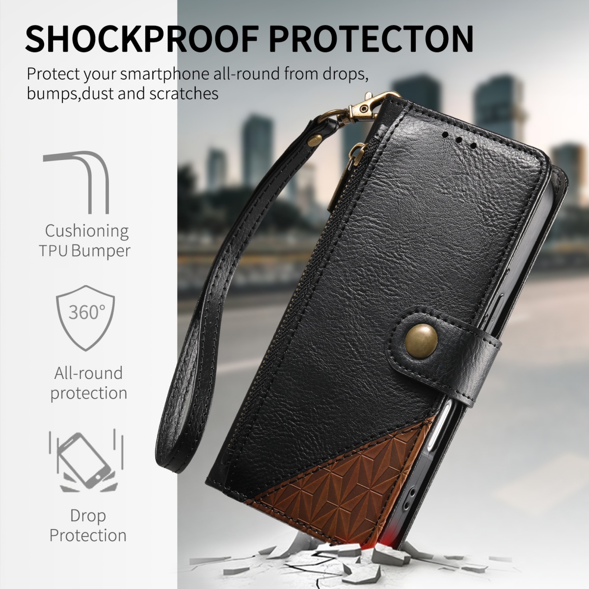 Funda de piel sintética con cr - Leather Card Wallet reseña y precio