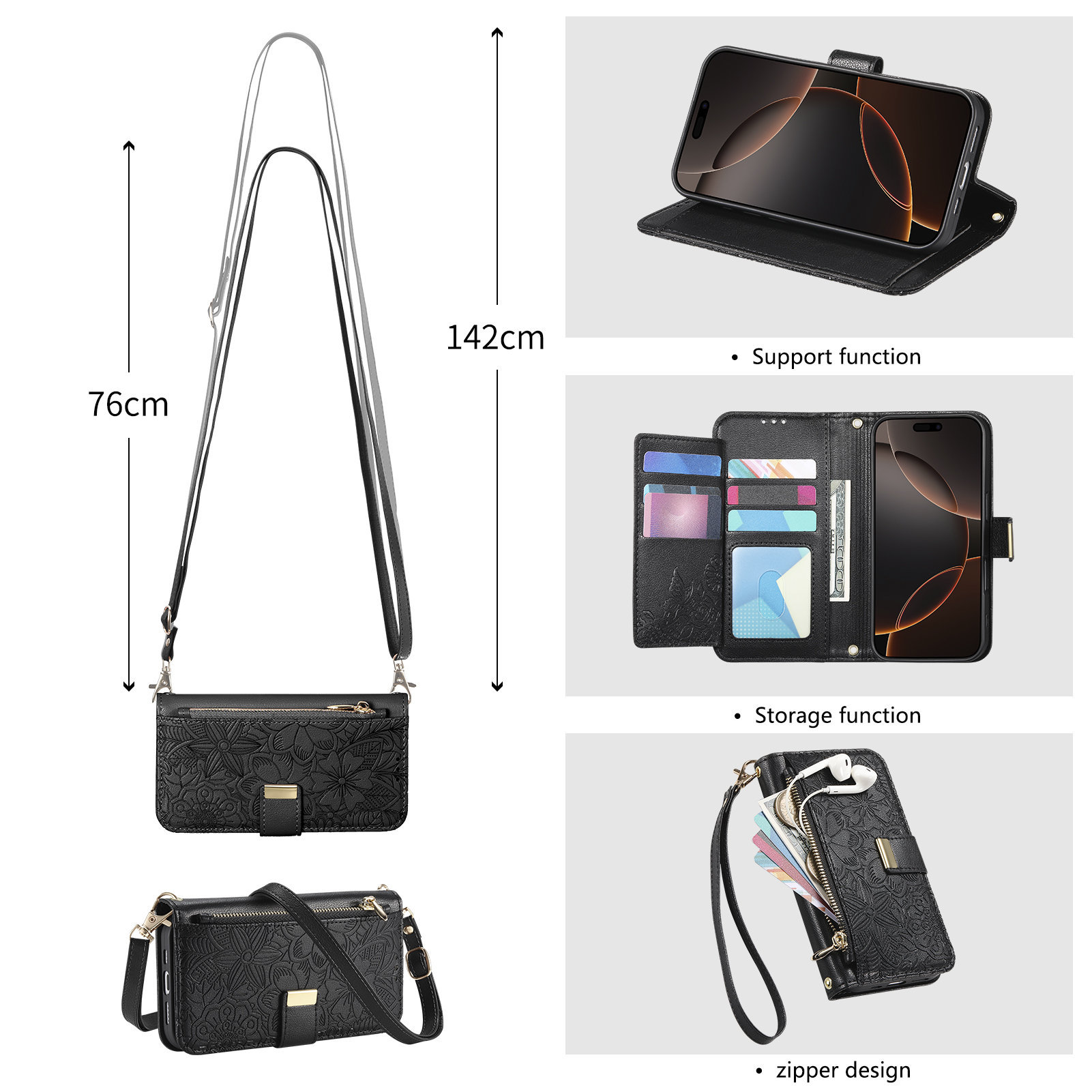 Funda de Cuero con Cremallera, - Leather Card Wallet reseña y precio