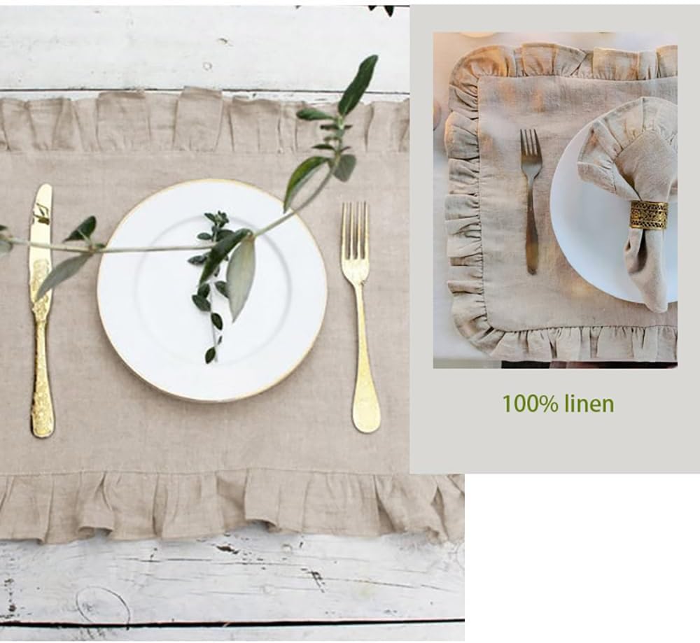 Juego de 4 servilletas de lino - Linen Napkin Set reseña y precio