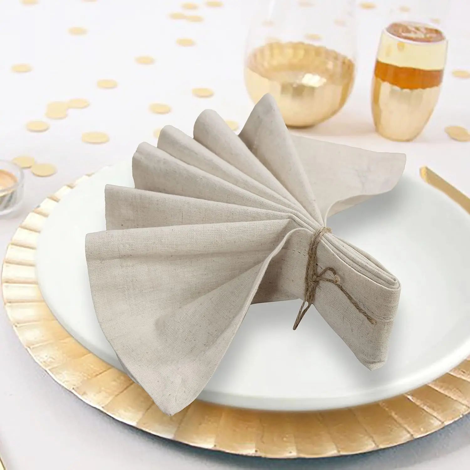 Servilleta de cena de lino 100 - Linen Napkin Set reseña y precio