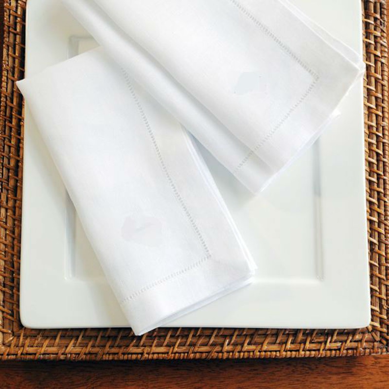Servilletas de costura blanca  - Linen Napkin Set reseña y precio